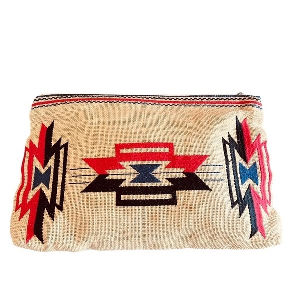 STAR MELA Totsi Jute Aztec Inspired Embroidered Clutch Bag - Picture 2 of 7